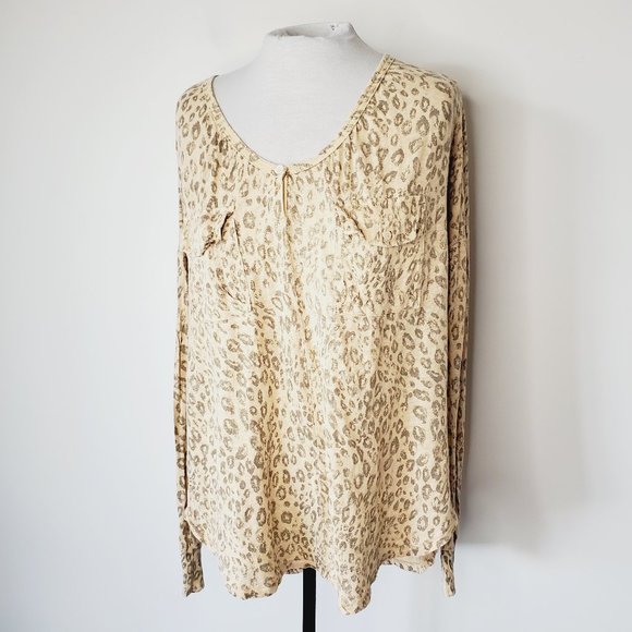 ARITZIA WILFRED 100% Linen Leopard Print Top - Picture 2 of 9
